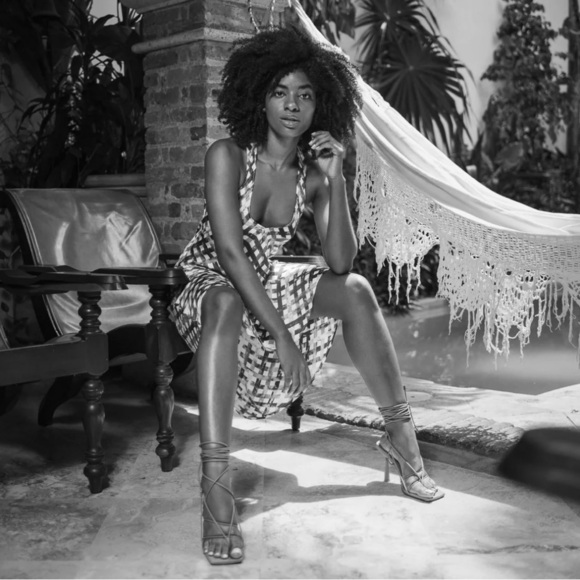 Chloe Kristyn Nina Slip Dress in Fuchsia Ombré Gingham NWT - Picture 8 of 8